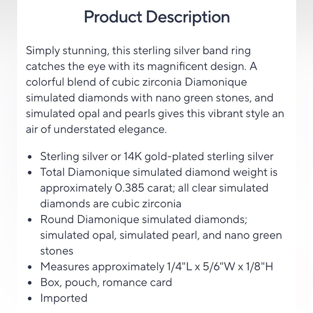 Sterling Silver ADORE Message Ring with simulated opal and Diamonique gemstones - Picture 11 of 14